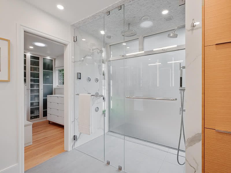 primary bathroom steam walk-in shower in Portland, Oregon